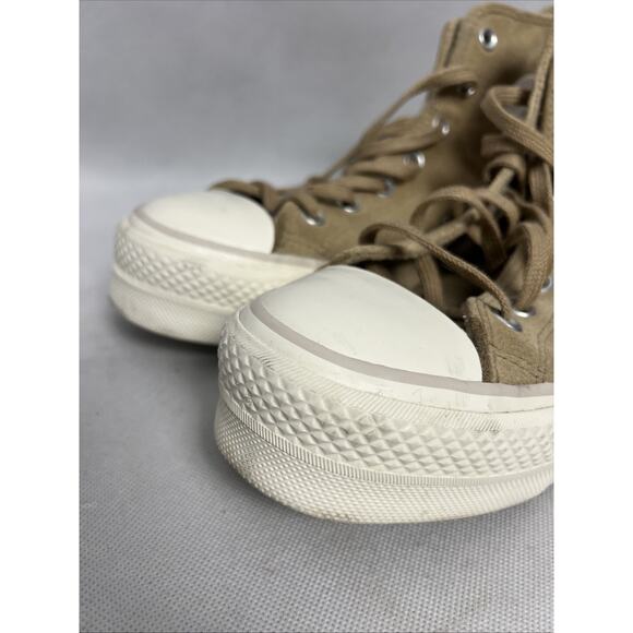 Converse Chuck Taylor All Star Lift Shoes Womens Size 9 Tan Suede Platform - Picture 2 of 13